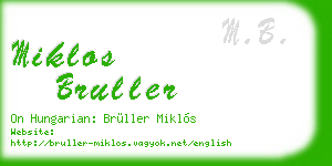 miklos bruller business card