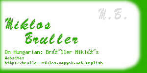 miklos bruller business card